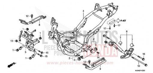 FRAME BODY (WW125EX2A/EX2B) WW125EX2A de 2010